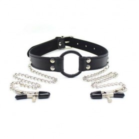 Morso bondage con pinze strizza capezzoli sexy costrittivo bdsm ring gag fetish