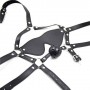 Imbracatura per viso con maschera per occhi e morso total head harness restraint black