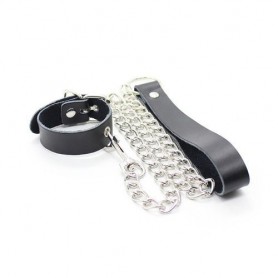 Collare a guinzaglio chain leash black bondage harness fetish kit sexy costrittivo nero