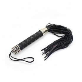 Frusta in pelle nero fetish sexy mistress accessorio bondage frustino sadomaso