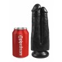 Fallo vaginale dildo realistico con ventosa king cock doppio 7 nero black two in one