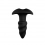 Vibratore anale stimolatore in silicone plug butt dildo falo vibrante nero mini screw