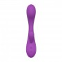 Vibratore doppio dildo rabbit vibrante impermeabile fallo realistico con stimolatore clitoride pink
