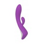 Vibratore doppio rabbit dildo fallo vibrante vaginale in silicone impermeabile ricaricabile move purple