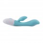 Vibratore rabbit doppio realistico fallo vibrante vaginale blu stimolatore per clitoride ricaricabile