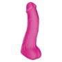 Fallo realistico in silicone medicale dildo vaginale anale con testicoli pene finto rosa