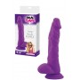 Realistico dildo fallo Vaginale con testicoli ventosa in silicone Stocky long purple
