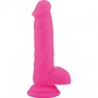 Dildo Fallo realistico Vaginale con testicoli  ventosa in silicone rod Large Pink