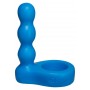 Fallo anale dildo in silicone con anello fallico per pene blu