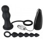 Kit sexy toys anale nero in silicone 3pz fallo dildo plug