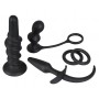Kit sex toys anale Fallo plug dildo anello fallico in silicone nero 5 pz