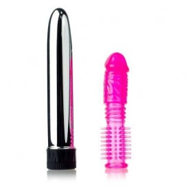 Vibratore Vaginale anale con guaina Twinz Vibrator Sleeve Kit