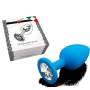 Plug anale fallo in silicone dildo con diamante Jewellery Blu