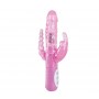 Vibratore rabbit doppio dildo vaginale fallo anale a sfere pene finto vibrante