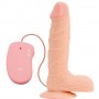 Vibratore realistico con ventosa e testicoli fallo dildo vibrante vaginale anale