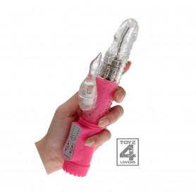 Vibratore rabbit doppio sex toy rosa stimolatore vaginale realistico vaginale