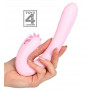 Vibratore vaginale per clitoride stimolatore doppio dildo fallo in silicone rosa