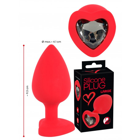 Plug anale in silicone con pietra cuore stimolatore dilatatore anal butt sextoys