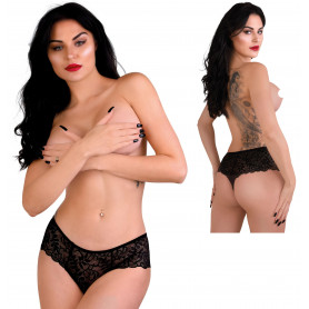 Slip donna nero trasparente con pizzo Mutanda intimo sexy lingerie brasiliana