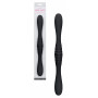 Vibratore ricaricabile doppio in silicone fallo vibrante vaginale anale nero sex