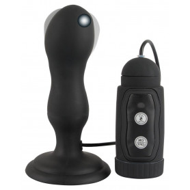 Plug anale vibrante in silicone con ventosa vibratore nero anal butt sextoy black