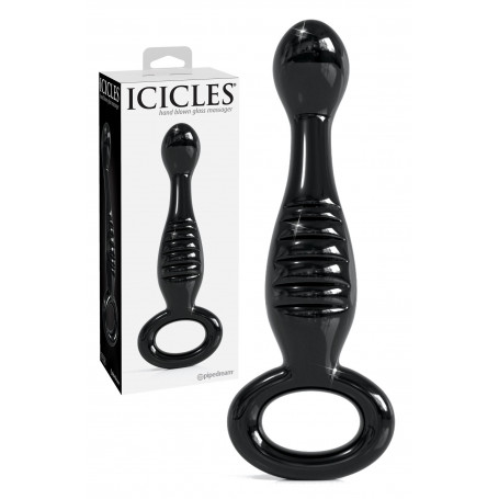 Fallo anale in vetro anal butt plug dildo dilatatore glass stimolatore sexy nero