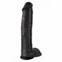 Fallo grande nero pene finto con ventosa e testicoli realistico dildo BIG black