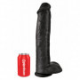 Fallo grande nero pene finto con ventosa e testicoli realistico dildo BIG black