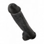 Fallo grande nero pene finto con ventosa e testicoli realistico dildo BIG black