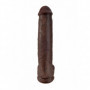 Fallo maxi pene finto realistico grande con ventosa e testicoli dildo marrone