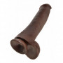 Fallo maxi pene finto realistico grande con ventosa e testicoli dildo marrone