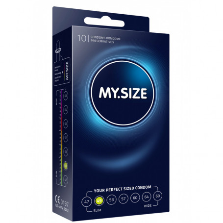 Profilattici Condoms 10pcs MY.SIZE 49mm preservativi in lattice lubrificati per pene uomo
