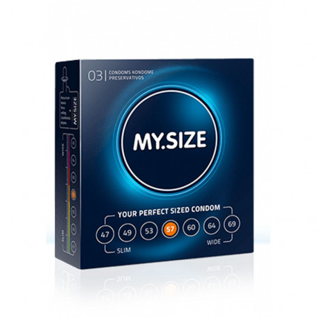 Condoms 3pcs MY.SIZE 57mm Preservativi in lattice per pene uomo profilattici lubrificati