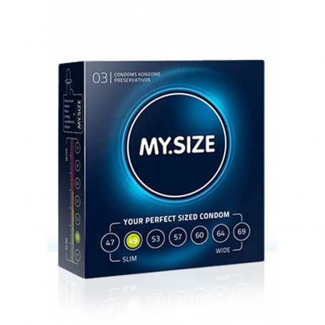 Profilattici lubrificati MY.SIZE 49mm Condoms per pene uomo preservativi 3pcs