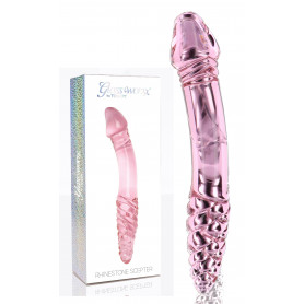 Fallo doppio glass dildo vaginale pene finto anale in vetro sex toys trasparente
