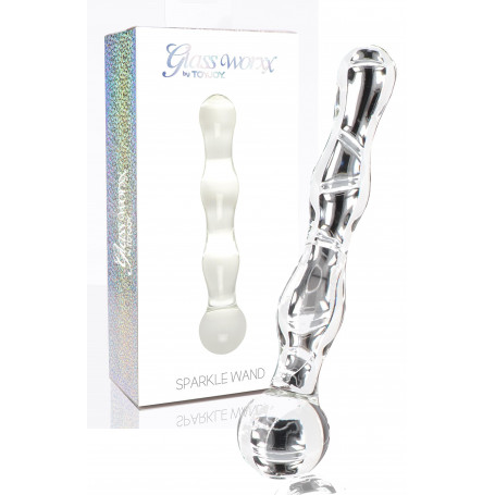 Fallo anale in vetro stimolatore trasparente dildo glass vaginale a sfere sextoy