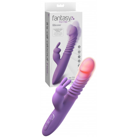 Vibratore rabbit fallo stimolatore vaginale e clitoride in silicone riscaldante