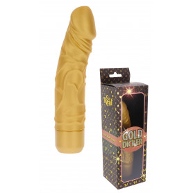 Vibratore realistico vaginale anale in silicone oro dildo fallo vibrante morbido