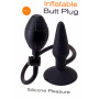 Fallo anale plug gonfiabile in silicone dildo fallo con ventosa sex toy nero