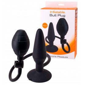 Plug anale gonfiabile nero in silicone fallo dilatatore anal sextoys con ventosa