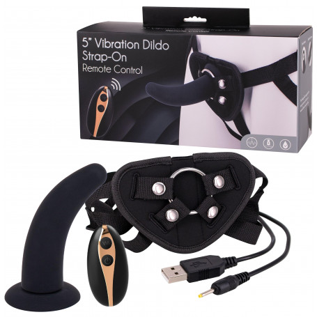 Vibratore strapon ricaricabile in silicone fallo nero indossabile con ventosa