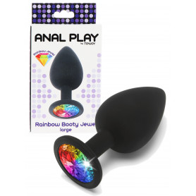 Plug anale in silicone anal butt con pietra dilatatore stimolatore nero morbido