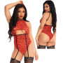 Body sexy leopardato donna bodysuit perizoma lingerie erotica con reggicalze hot