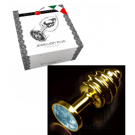 Plug dilatatore anale in acciaio con pietra fallo tappo anal butt stimolatore