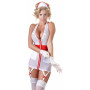 Mini abito erotico con zip aderente bianco travestimento infermiera sexy donna