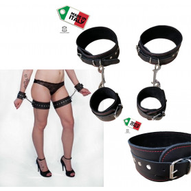 Manette in pelle cuoio set Bondage polsini costrittivo BDSM per giochi sadomaso