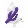 Vibratore triplo in silicone ricaricabile fallo vaginale anale stimola clitoride