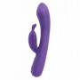 Vibratore rabbit fallo vibrante doppio dildo vaginale in silicone ricaricabile