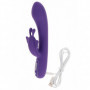 Vibratore rabbit fallo vibrante doppio dildo vaginale in silicone ricaricabile