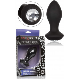 Vibratore anale in silicone Plug anal diltatore nero con pietra ricaricabile sex